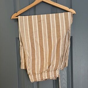 Madewell Tan and Cream Striped Pants